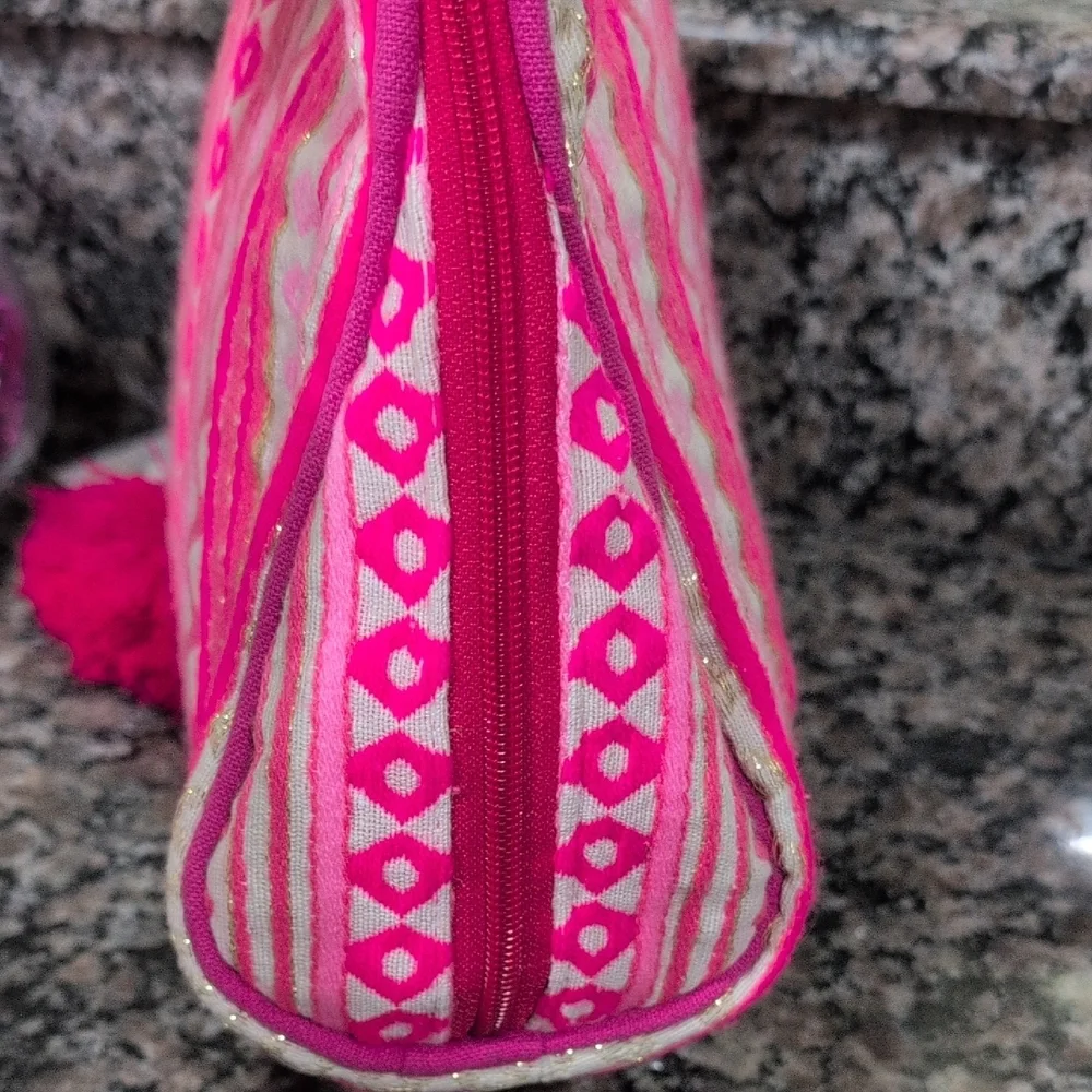 Jane Marie Pink and Gold Cosmetics Bag - New With Tags